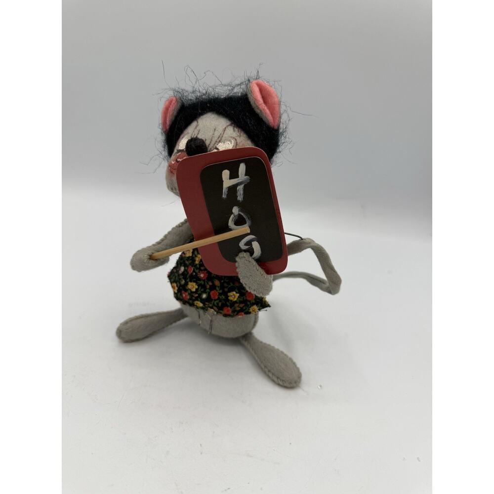 1971 Annalee Mobilitee Teacher Mouse Doll 6” Holding Chalkboard & Pointer VTG
